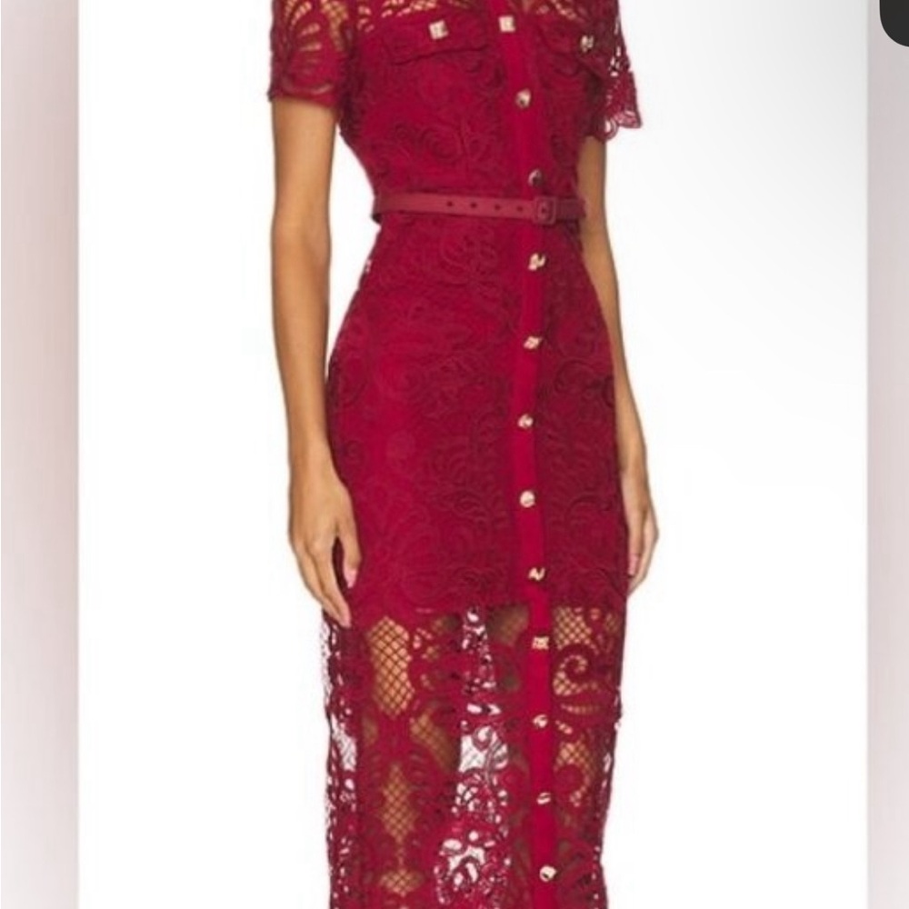 Self portrait lace burgundy dress us4 guipure stunning - Picture 5 of 5